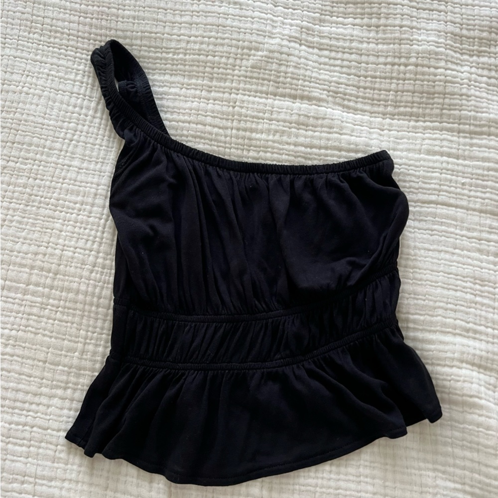 NWOT Urban Outfitters Asymmetrical Black Crop Top